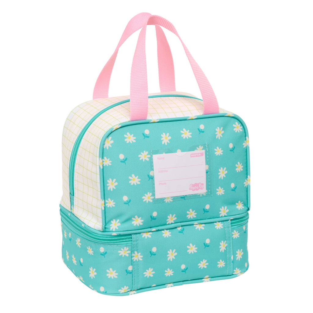 Peppa Pig Lunchbox Hübsch Blumen Gelb Mint