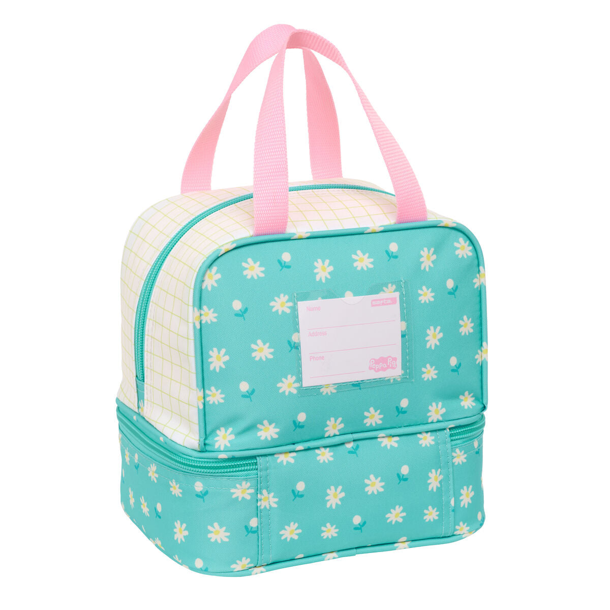Peppa Pig Lunchbox Hübsch Blumen Gelb Mint