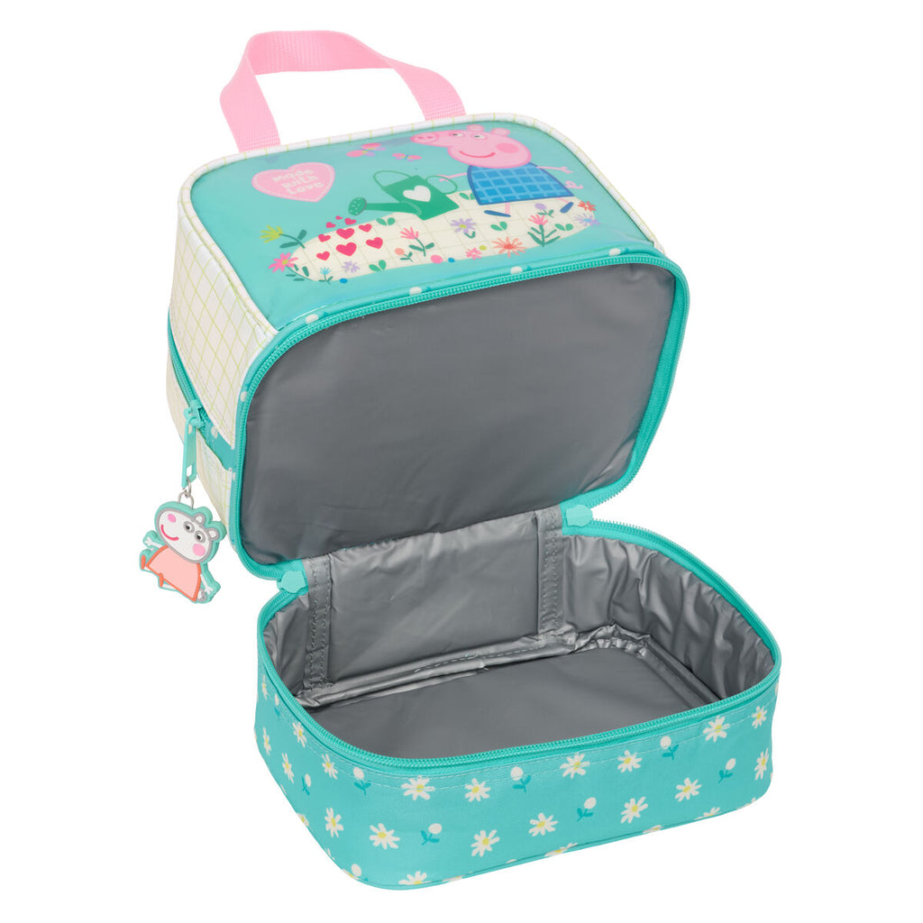 Peppa Pig Lunchbox Hübsch Blumen Gelb Mint
