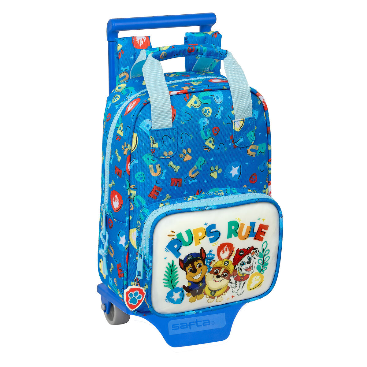 School Rucksack with Wheels The Paw Patrol Pups rule Blau 20 x 28 x 8 cm – Produktbild 1