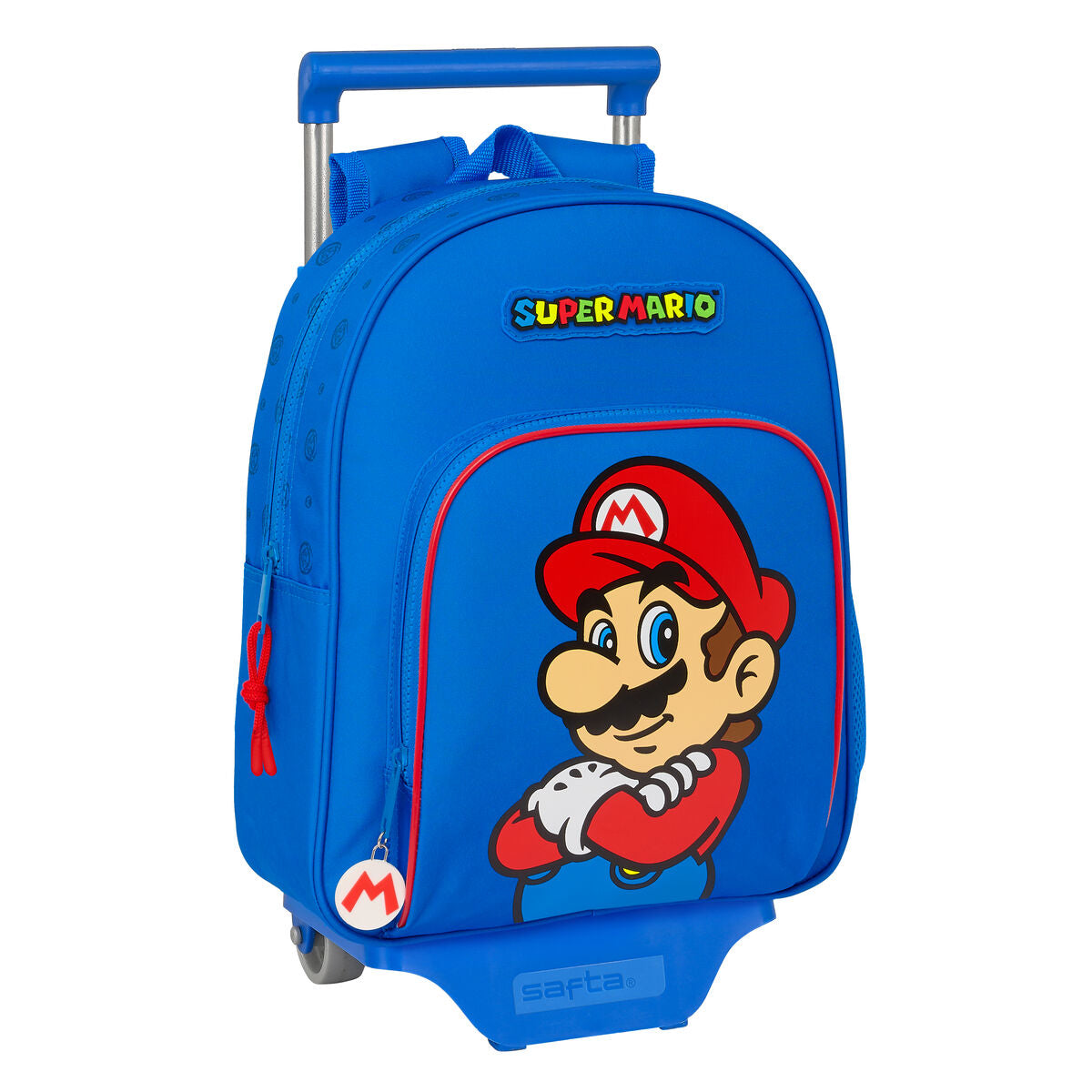 School Rucksack with Wheels Super Mario Play Blau Rot 28 x 34 x 10 cm – Produktbild 1