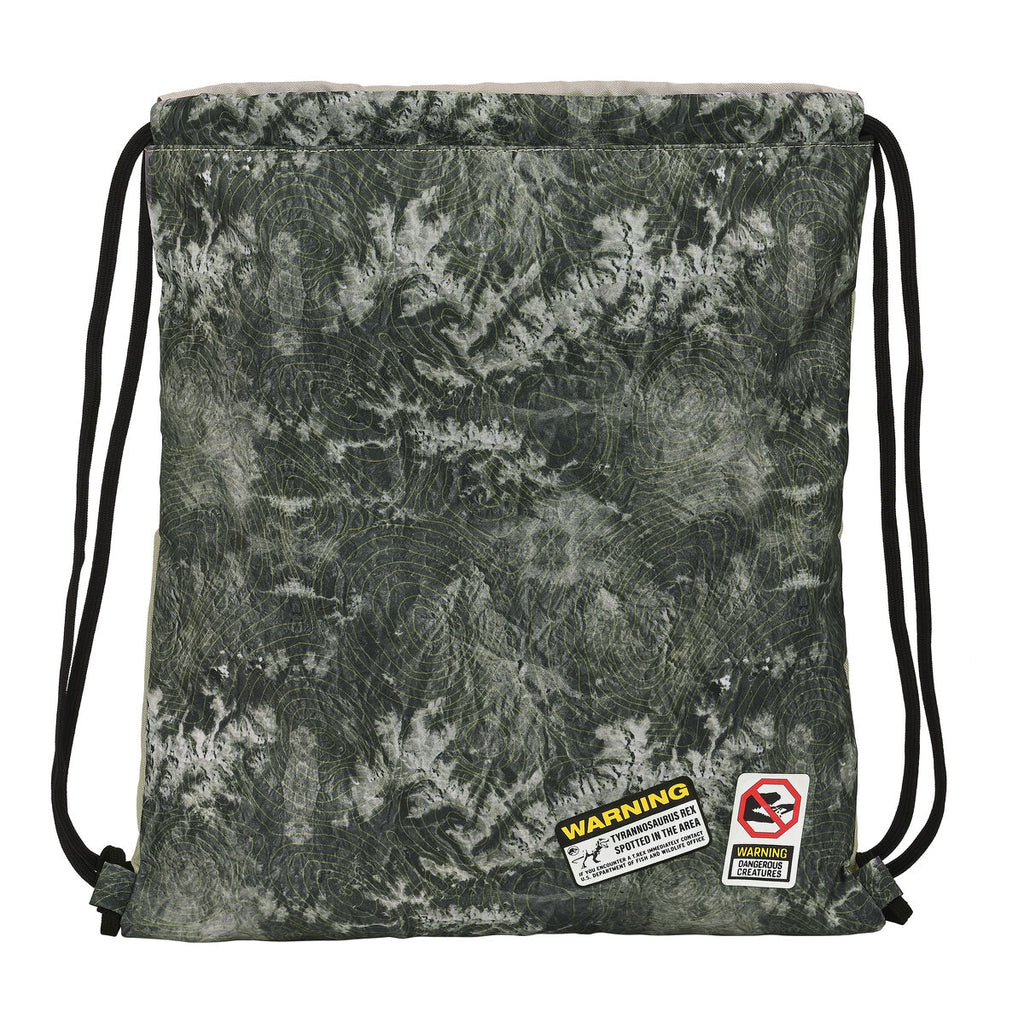 Rucksack mit Kordeln Jurassic World Warning Grau 35 x 40 x 1 cm