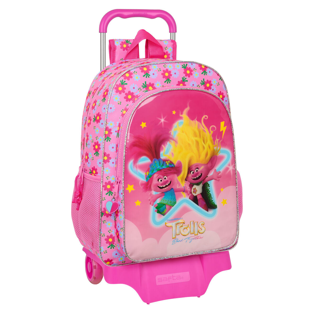 School Rucksack with Wheels Trolls Rosa 33 x 42 x 14 cm – Produktbild 1