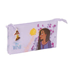 Dreifach-Federmäppchen Wish Flieder 22 x 12 x 3 cm