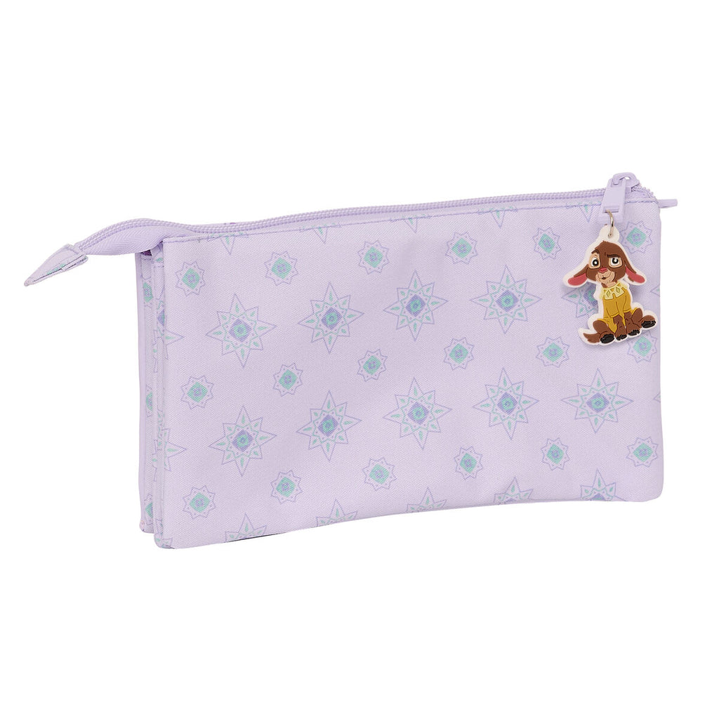 Dreifach-Federmäppchen Wish Flieder 22 x 12 x 3 cm