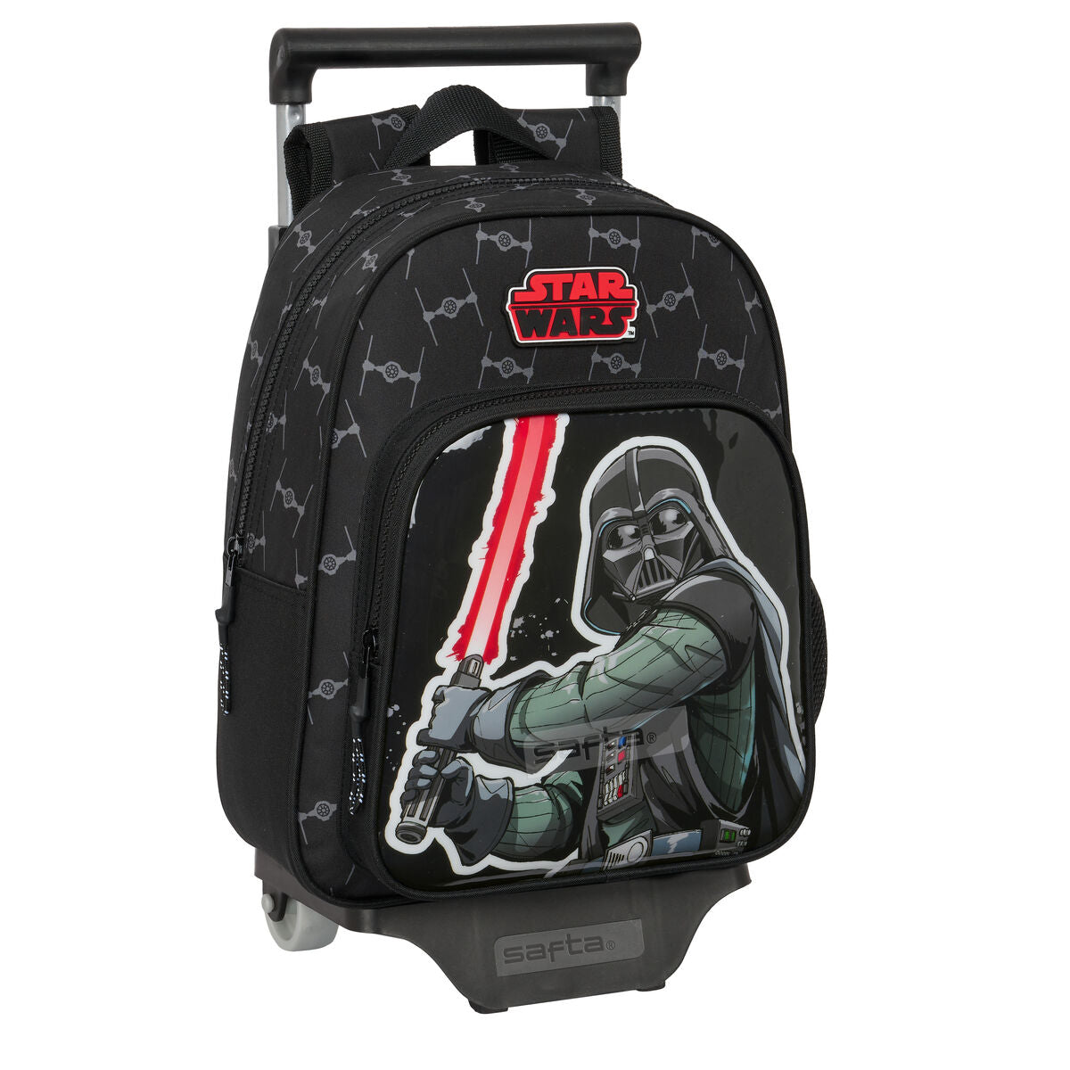 School Rucksack with Wheels Star Wars The fighter Schwarz 27 x 33 x 10 cm – Produktbild 1