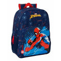 Schultasche Spider-Man Neon Dunkelblau Blau 33 x 42 x 14 cm