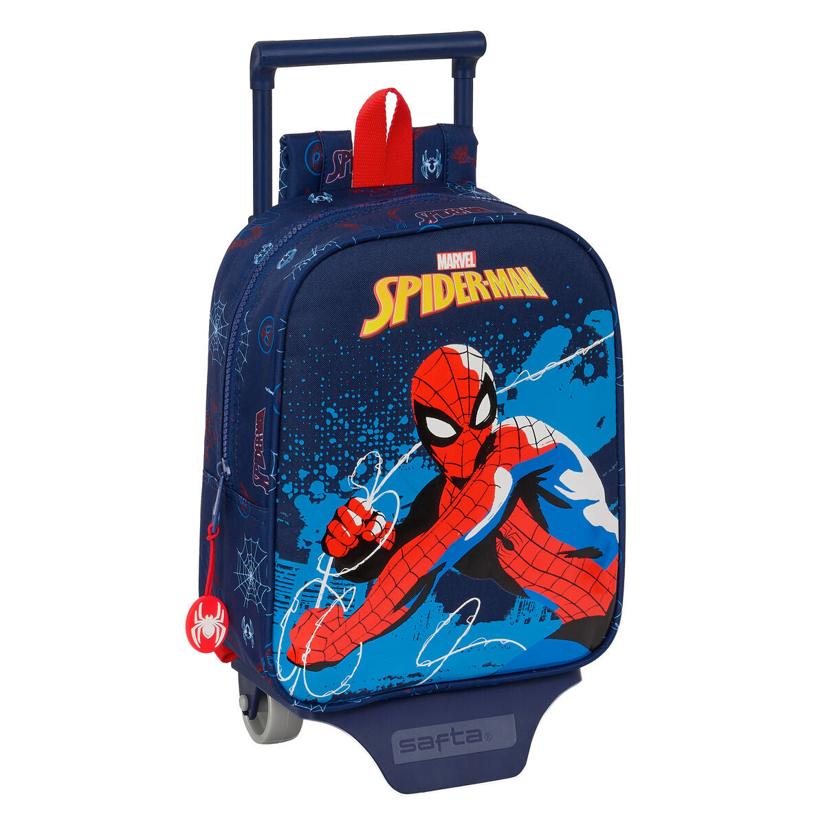 School Rucksack with Wheels Spider-Man Neon Navy Blau 22 x 27 x 10 cm – Produktbild 1