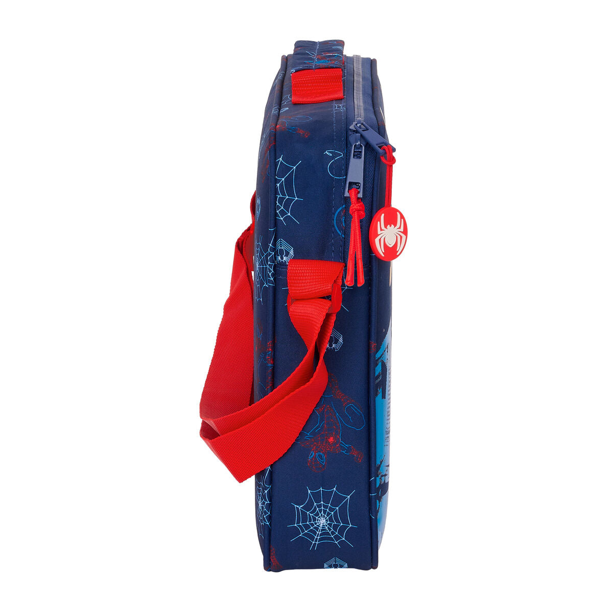 Schule Umhängetasche Spider-Man Neon Dunkelblau Blau 38 x 28 x 6 cm