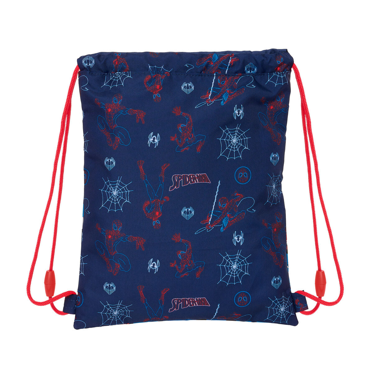 Rucksack mit Kordeln Spider-Man Neon Dunkelblau Blau 26 x 34 x 1 cm