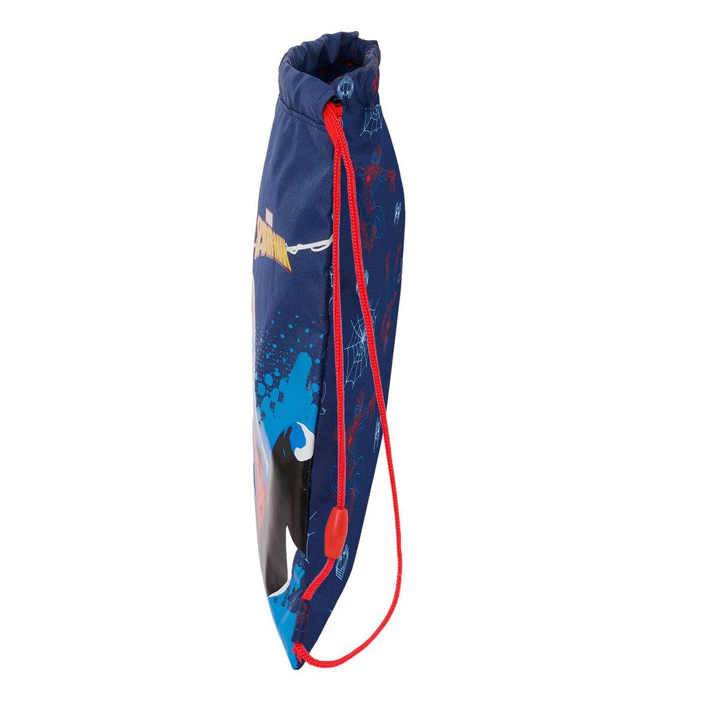 Rucksack mit Kordeln Spider-Man Neon Dunkelblau Blau 26 x 34 x 1 cm