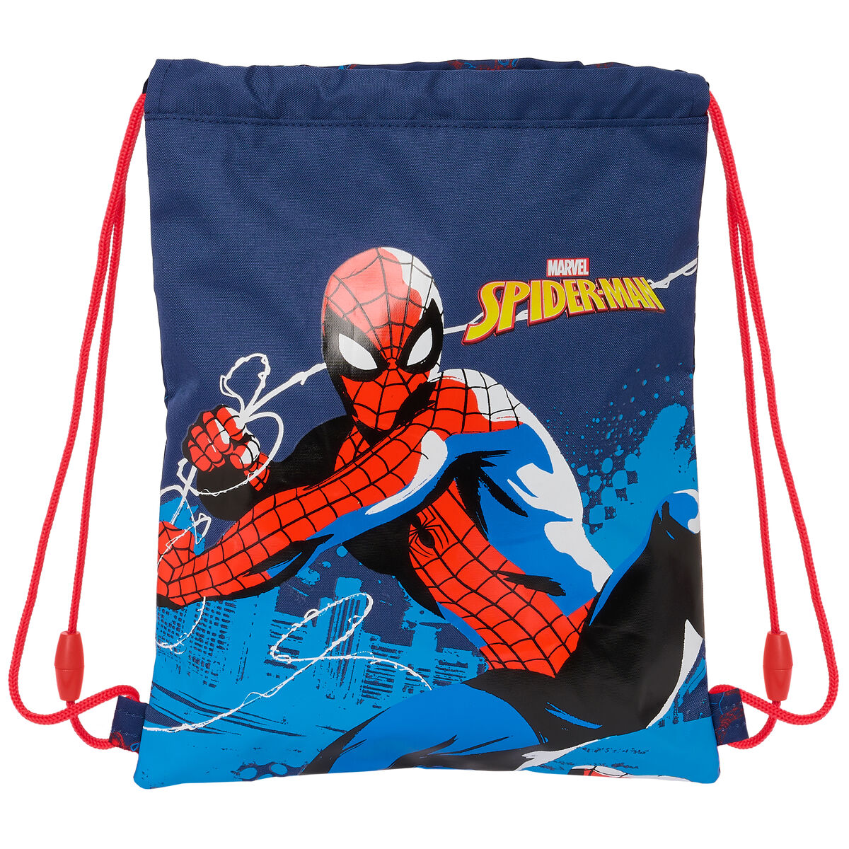 Turnbeutel Spider-Man Neon Navy Blau 26 x 34 x 1 cm – Produktbild 1