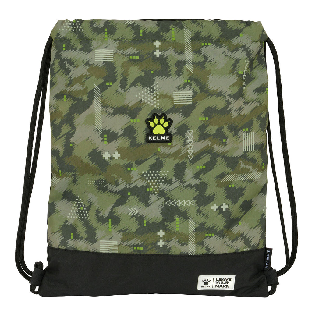 Kelme Rucksack mit Kordeln Reise Schwarz Grün