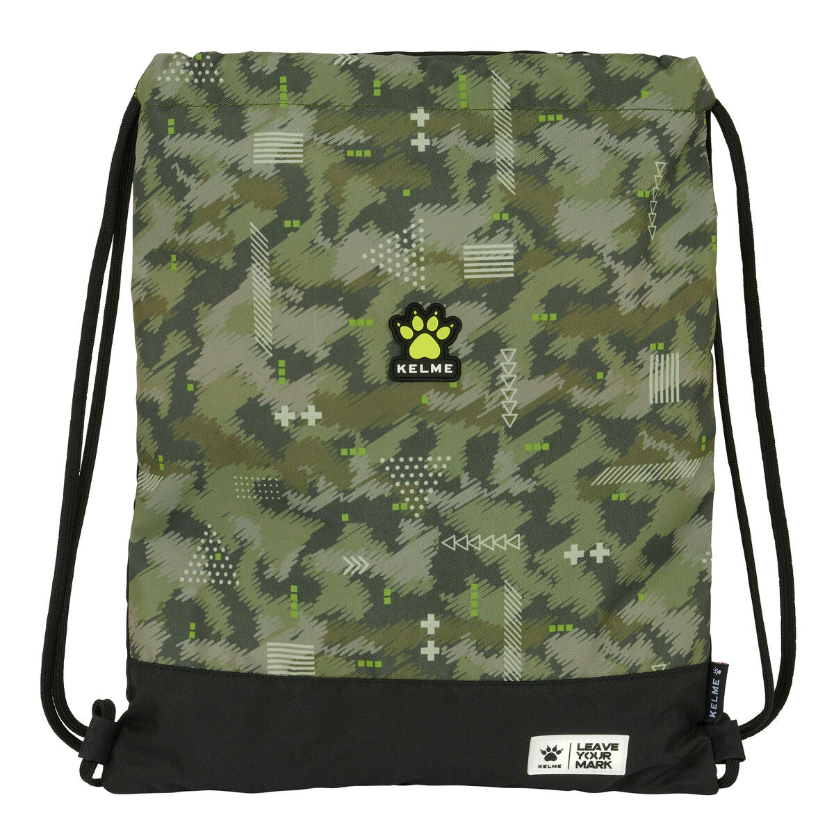 Kelme Rucksack mit Kordeln Reise Schwarz Grün