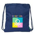 Rucksack mit Kordeln Benetton Cool Dunkelblau Blau 35 x 40 x 1 cm