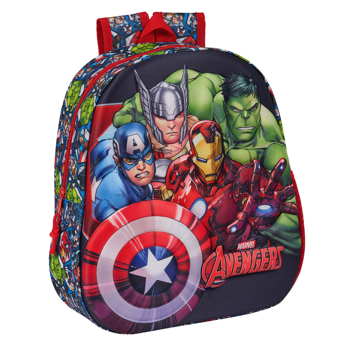 School Bag The Avengers Schwarz Rot 27 x 33 x 10 cm – Produktbild 1
