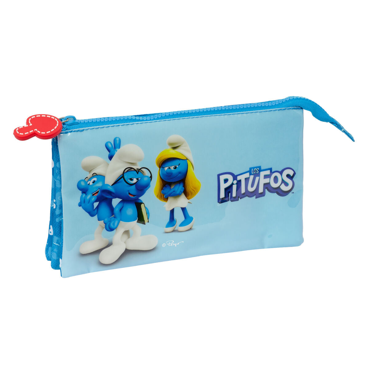 Double Carry-all Los Pitufos Blau 22 x 12 x 3 cm – Produktbild 1