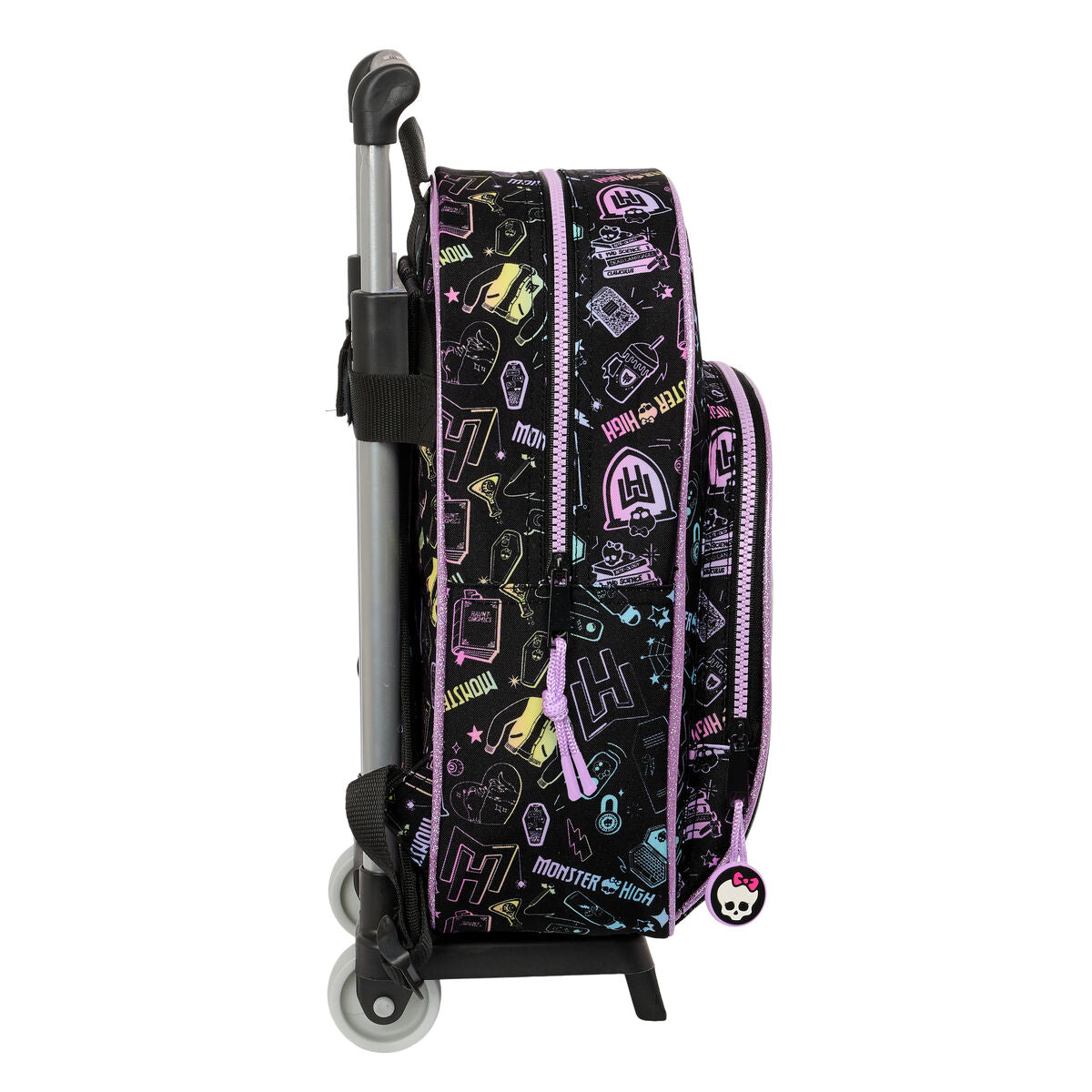 Schulrucksack mit Rollen Monster High Schwarz 28 x 34 x 10 cm