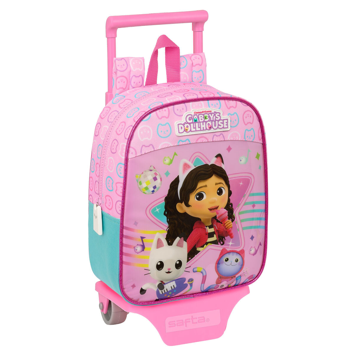 School Rucksack with Wheels Gabby's Dollhouse Party Rosa 22 x 27 x 10 cm – Produktbild 1
