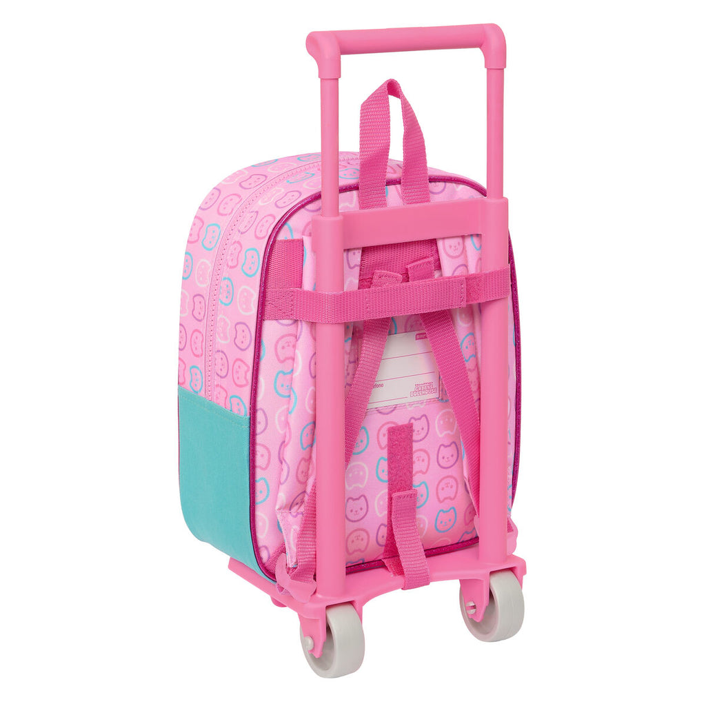 Schulrucksack mit Rollen Gabby's Dollhouse Party Rosa 22 x 27 x 10 cm