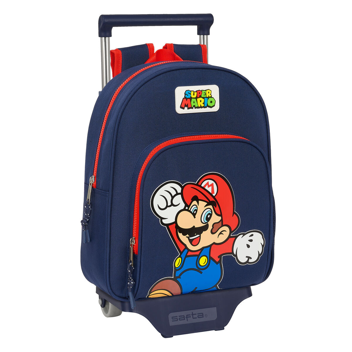 School Rucksack with Wheels Super Mario World Navy Blau 28 x 34 x 10 cm – Produktbild 1