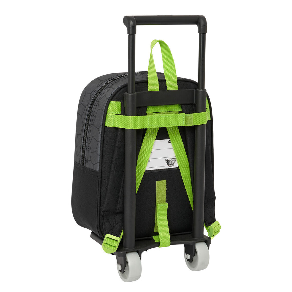 Schulrucksack mit Rollen Teenage Mutant Ninja Turtles Schwarz Grau 22 x 27 x 10 cm
