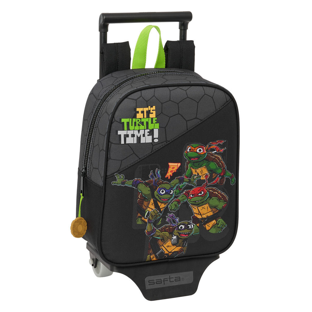Schulrucksack mit Rollen Teenage Mutant Ninja Turtles Schwarz Grau 22 x 27 x 10 cm