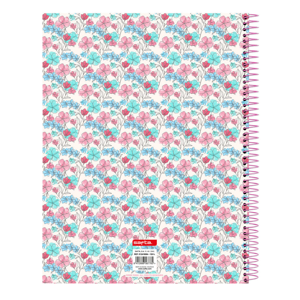 Moos Notizbuch Flores Mehrfarbig A4 120 Sheets