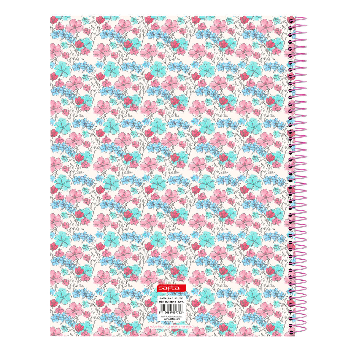 Moos Notizbuch Flores Mehrfarbig A4 120 Sheets