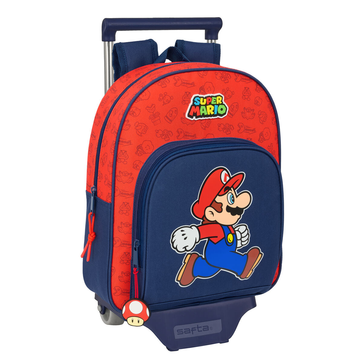 Schulrucksack mit Rollen Super Mario Trick Rot Dunkelblau 28 x 34 x 10 cm