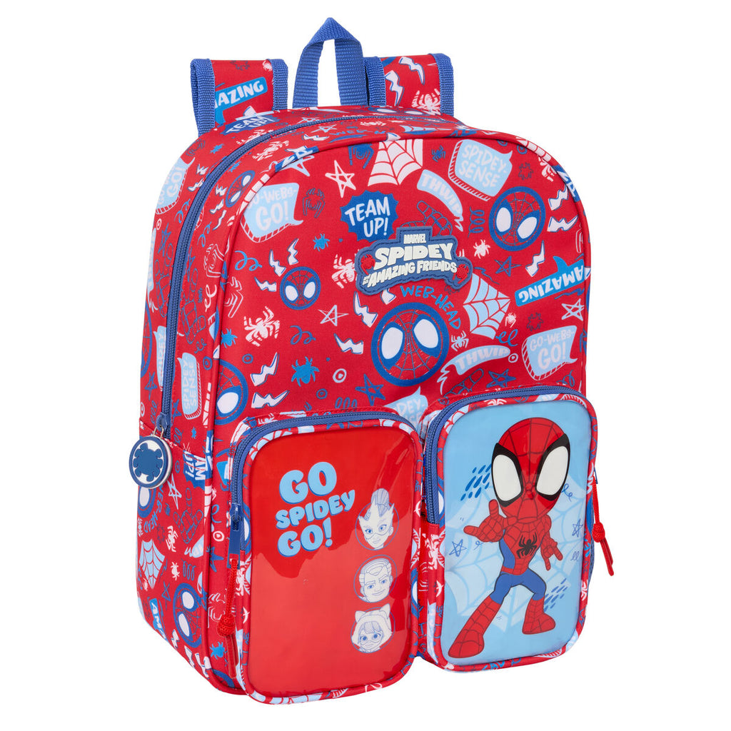 Schultasche Spider-Man Rescue Blau Rot 26 x 34 x 11 cm