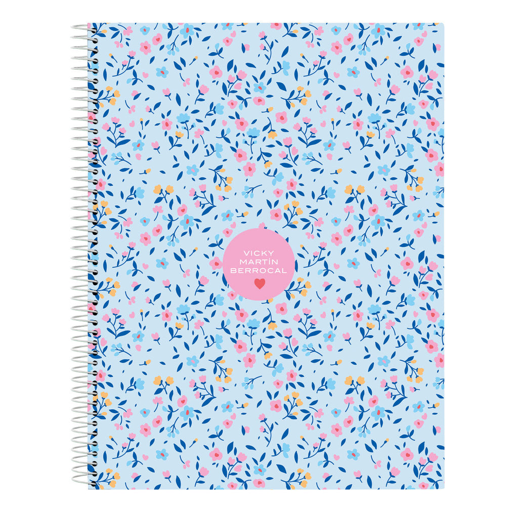 Vicky Martín Berrocal Notizbuch Paraíso Blau Rosa A4 120 Sheets