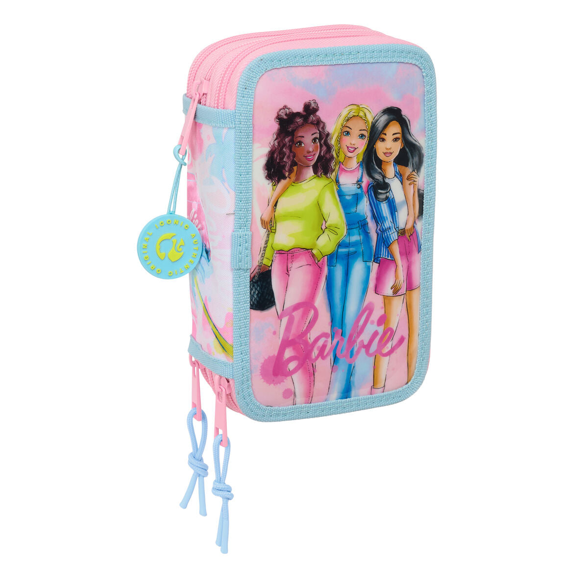 School Case with Accessories Barbie Painterly Rosa Sky Blau 12,5 x 19,5 x 5,5 cm 37 Teile – Produktbild 1
