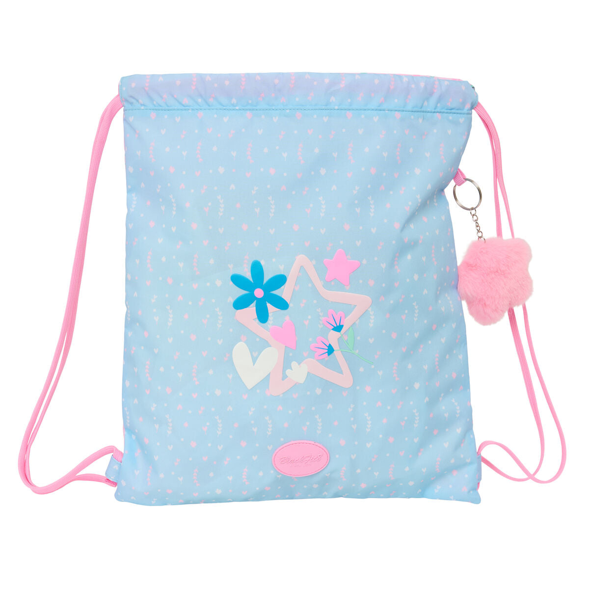 Turnbeutel BlackFit8 Smile Blau Rosa 35 x 40 x 1 cm – Produktbild 1