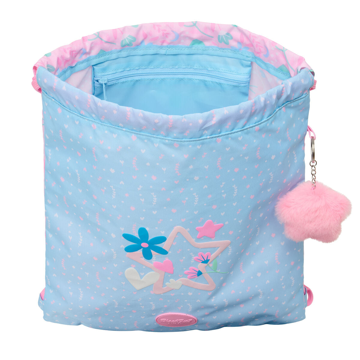 BlackFit8 Rucksack mit Kordeln Smile Blau Rosa