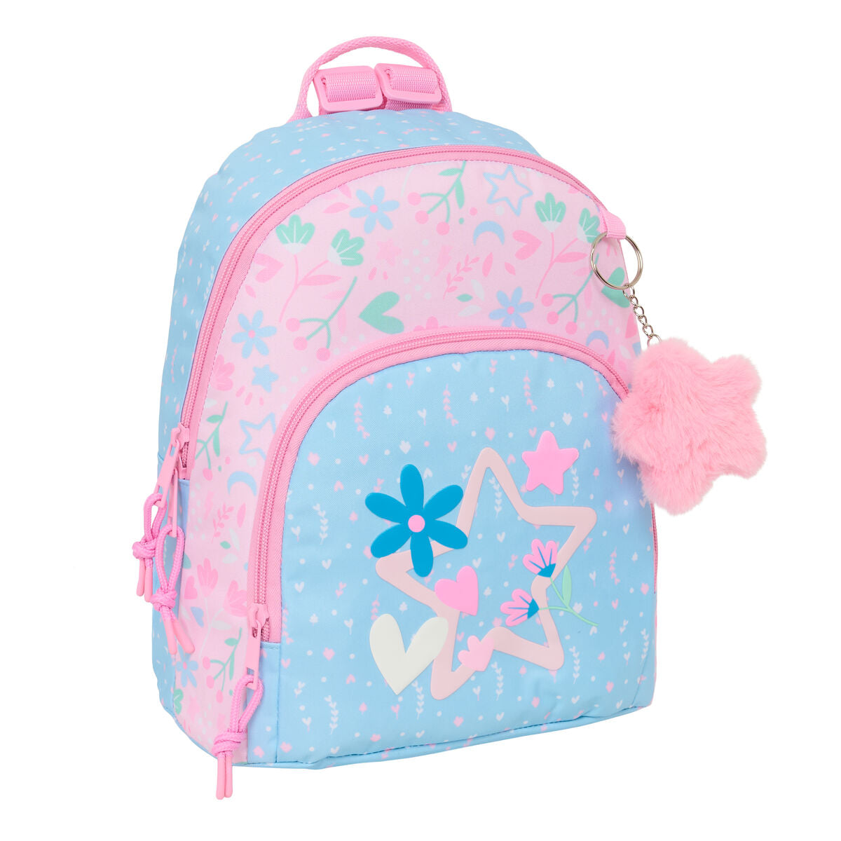 Rucksack BlackFit8 Smile Rosa Light Blau 25 x 30 x 13 cm Mini – Produktbild 1