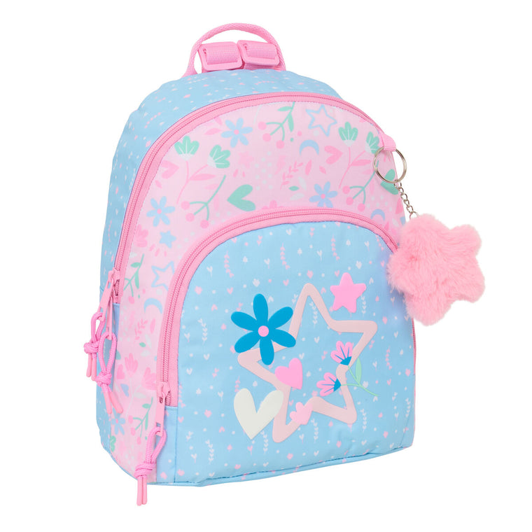 Rucksack BlackFit8 Smile Rosa Light Blau 25 x 30 x 13 cm Mini – Produktbild 1
