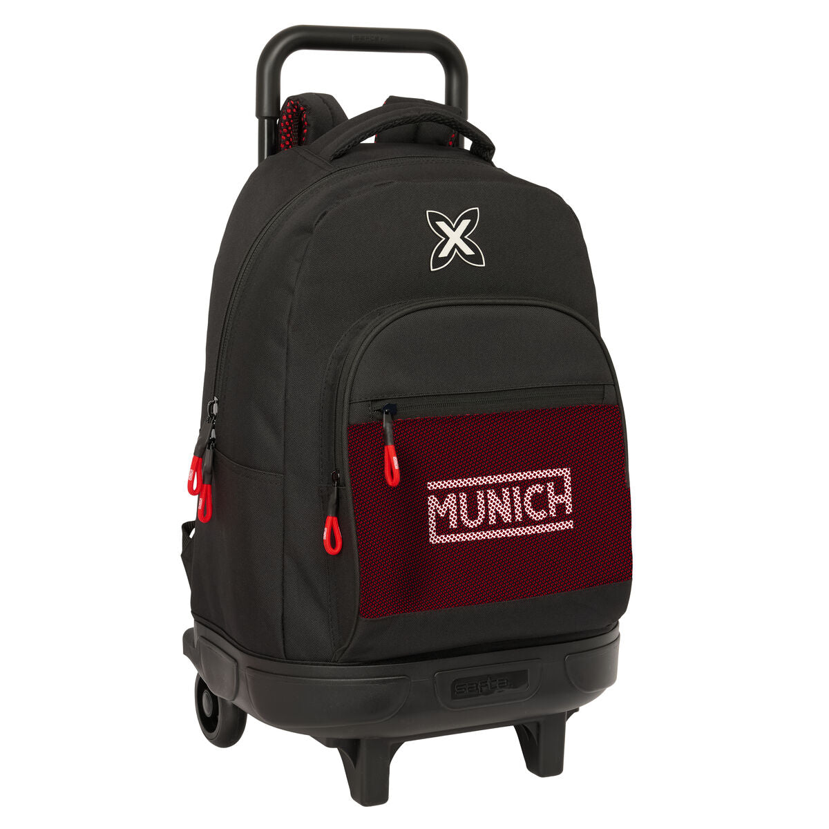 School Rucksack with Wheels Munich Vulcan Schwarz 33 x 45 x 22 cm – Produktbild 1