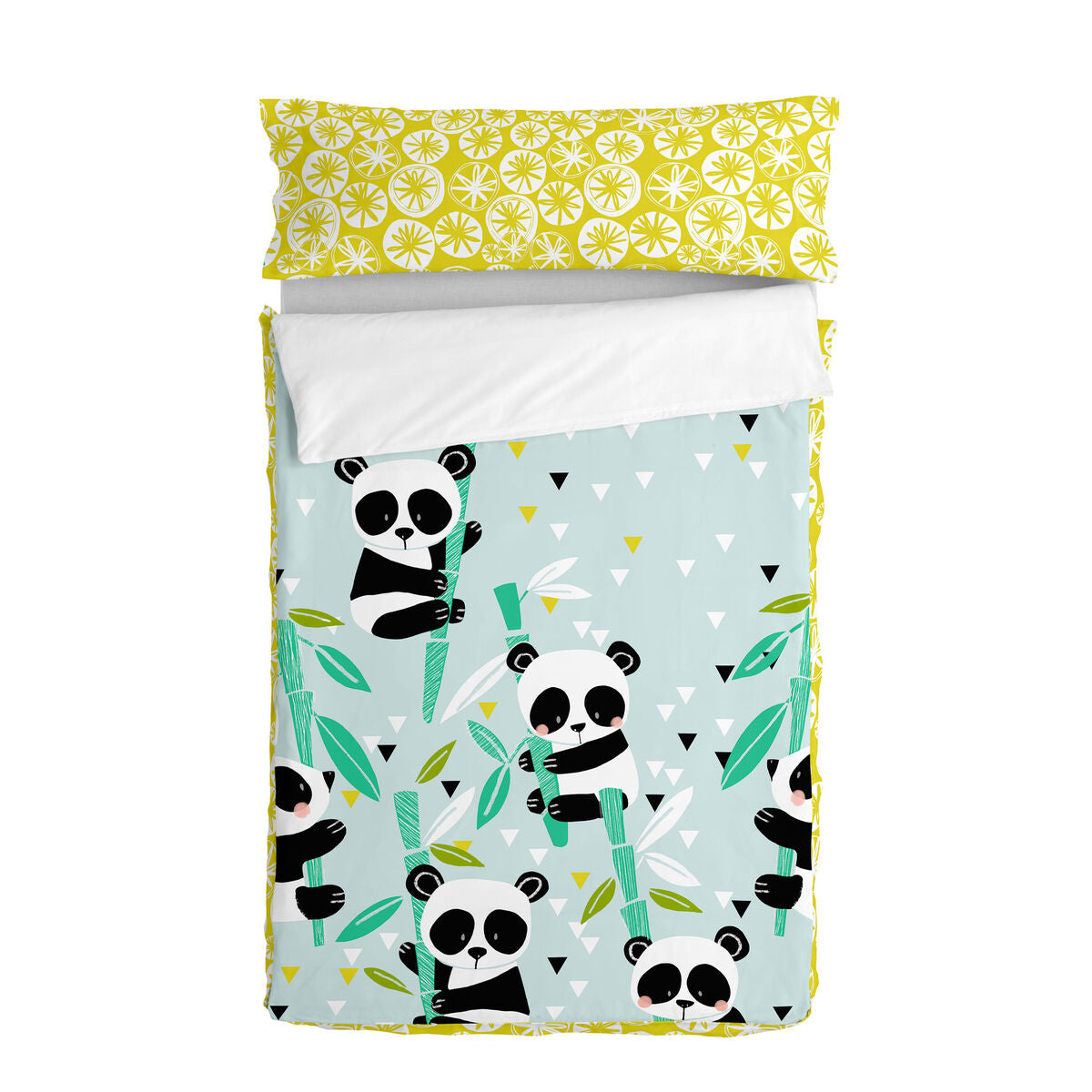 Quilted Zipper Bedding HappyFriday Moshi Moshi Panda Garden Blau Blau 42 x 20 x 50 cm – Produktbild 1
