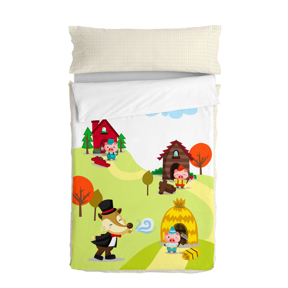 Quilted Zipper Bedding HappyFriday Mr Fox Piggys Mehrfarbig 42 x 20 x 50 cm – Produktbild 1