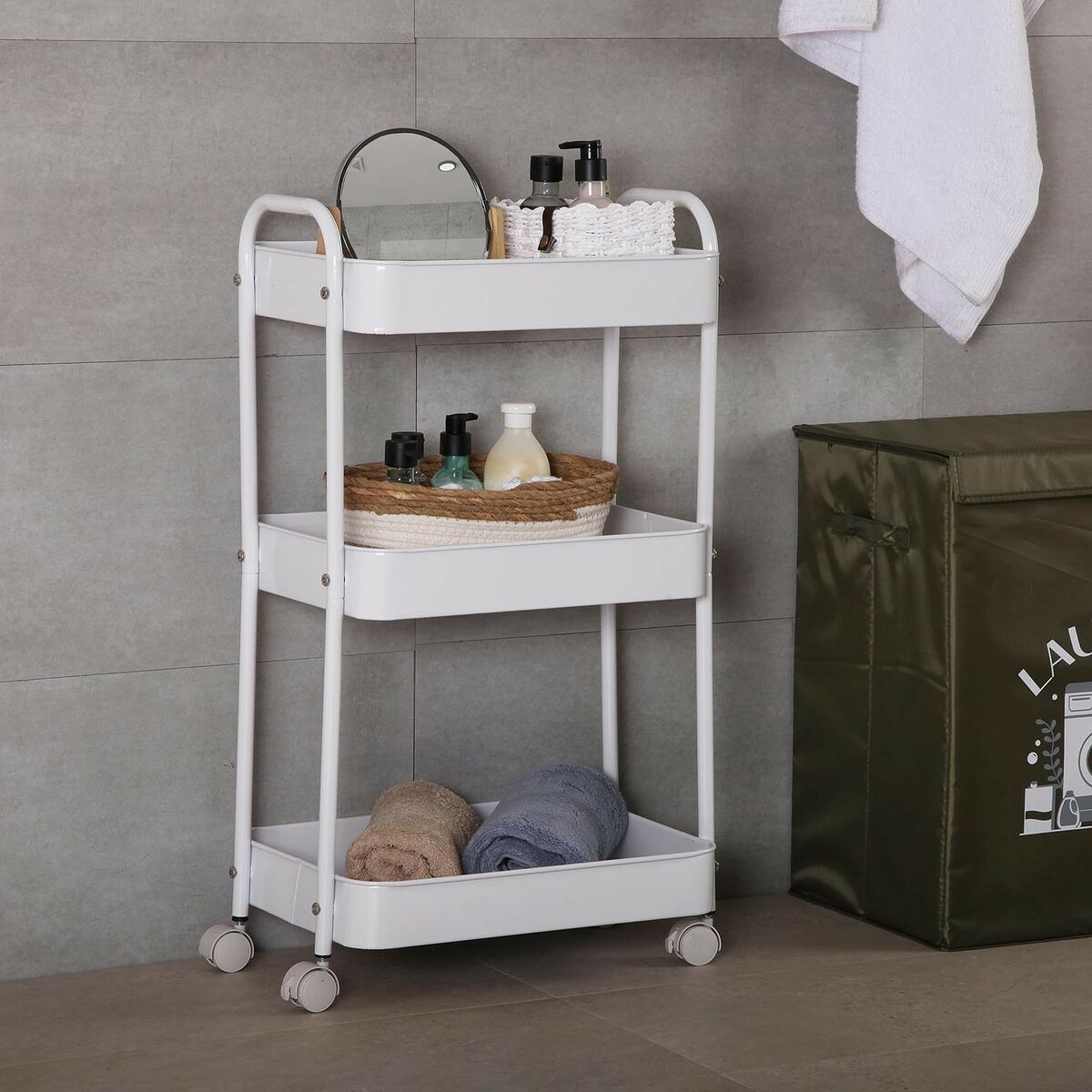 Versa Küche Trolley Weiß Eisen