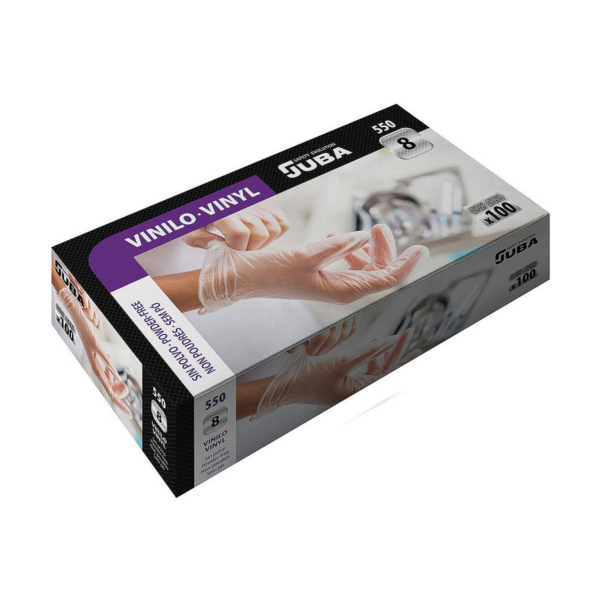 Disposable Vinyl Gloves JUBA 7 Box Powder-free (100 Stück) – Produktbild 1