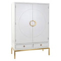 DKD Home Decor Schrank Weiß Gold Metall Pappelholz