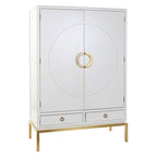 DKD Home Decor Schrank Weiß Gold Metall Pappelholz