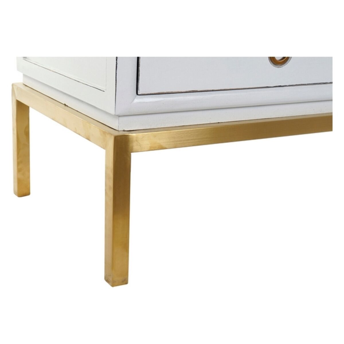 DKD Home Decor Schrank Weiß Gold Metall Pappelholz