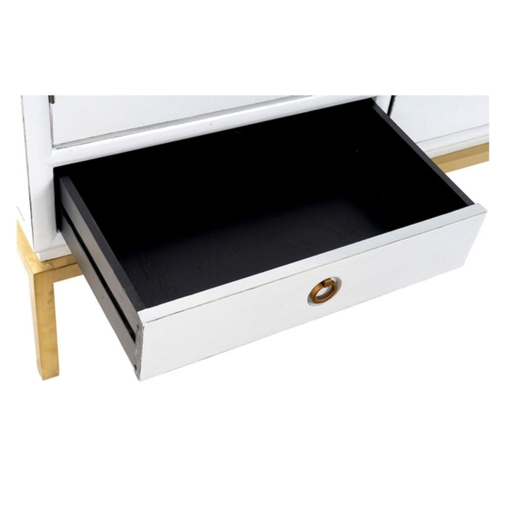 DKD Home Decor Schrank Weiß Gold Metall Pappelholz