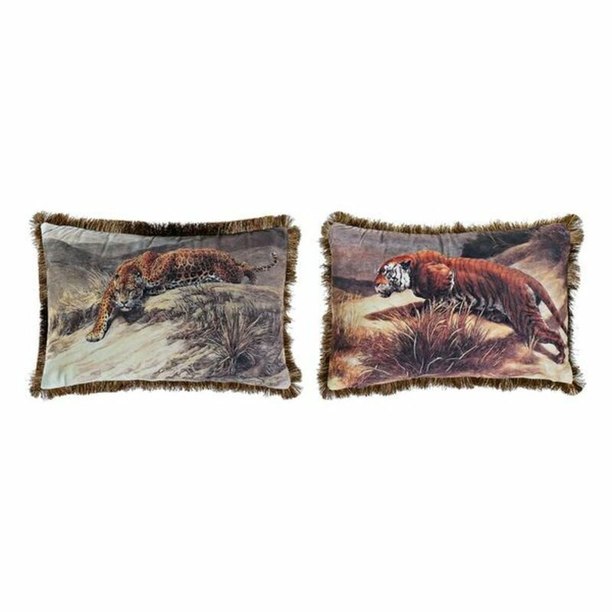 Cushion DKD Home Decor Aluminium Colonial Jungle (2 Stück) (2 Teile) – Produktbild 1