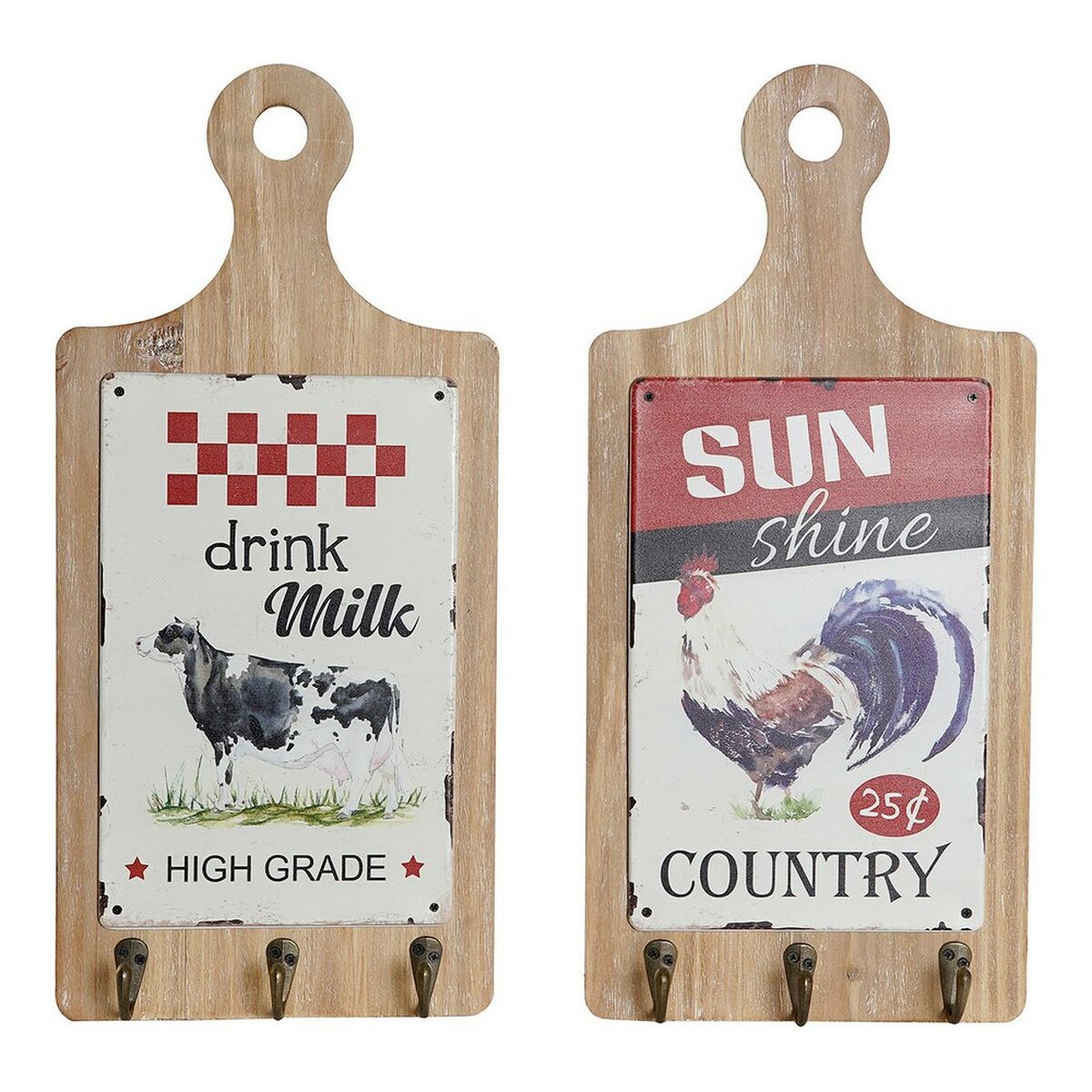 Hat stand DKD Home Decor Rot Holz Metall (2 pcs) (21 x 5 x 45 cm) – Produktbild 1