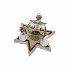 DKD Home Decor Weihnachtskerze Halter Kristall Holz