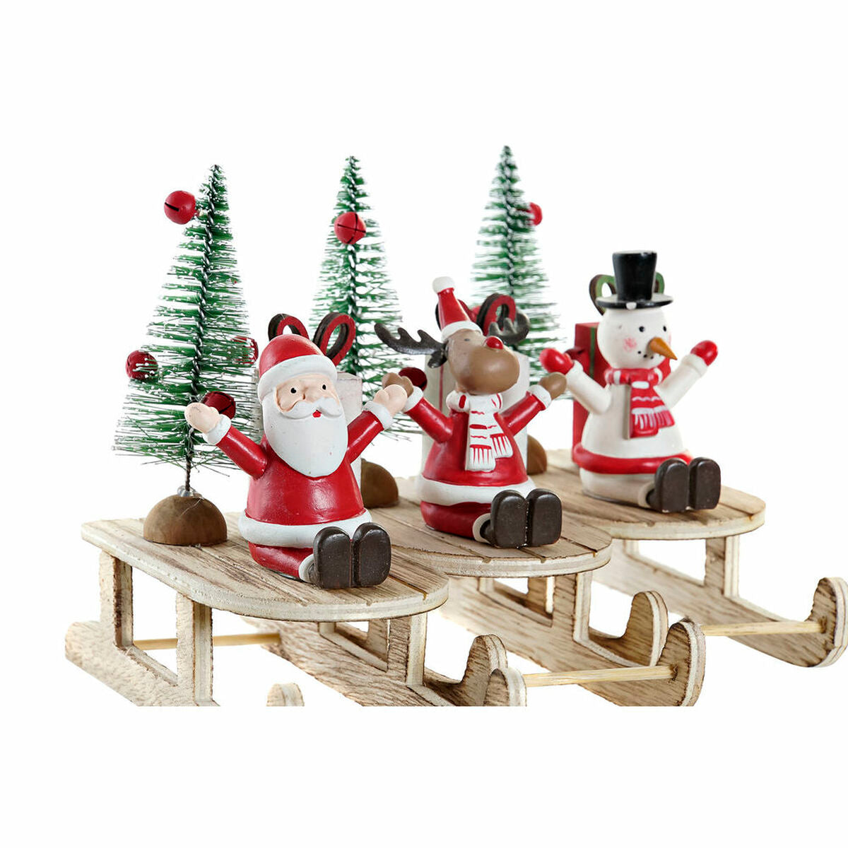 DKD Home Decor Weihnachtskugel Holz Weihnachtsmann